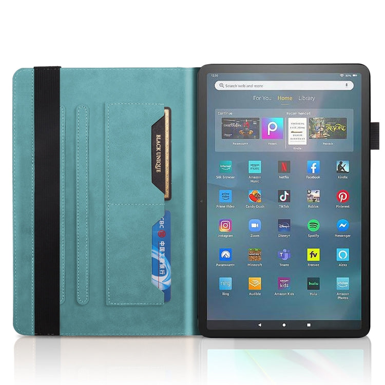 For Amazon Fire Max 11 Life Tree Series Horizontal Flip Leather Tablet Case(Lake Blue)
