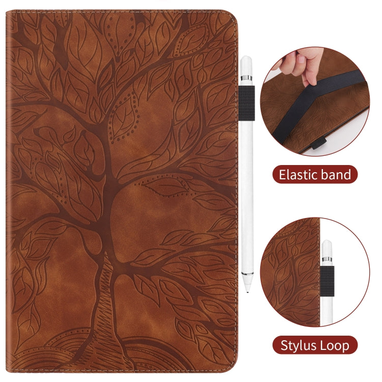 For Amazon Fire Max 11 Life Tree Series Horizontal Flip Leather Tablet Case(Brown)