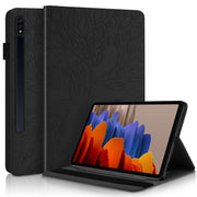 For Samsung Galaxy Tab S9+ Life Tree Series Horizontal Flip Leather Tablet Case(Black)