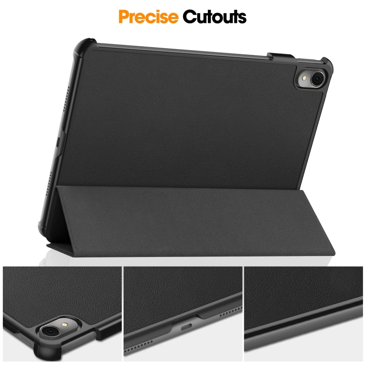 For Huawei MatePad 11.5 2023 Custer Texture 3-Fold Holder Leather Tablet Case(Black)