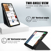 For Samsung Galaxy Tab S9 Cloth Texture Multi-folding Horizontal Flip Leather Tablet Case(Black)