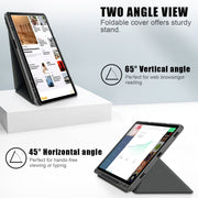 For Samsung Galaxy Tab S9+ Cloth Texture Multi-folding Horizontal Flip Leather Tablet Case(Grey)