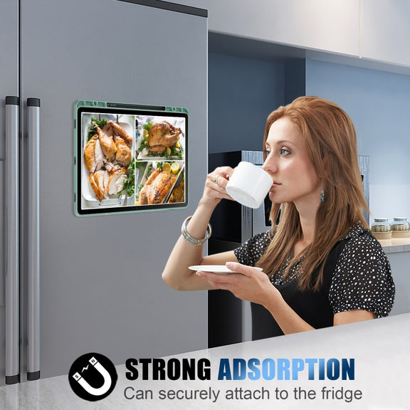 For Samsung Galaxy Tab S9+ Cloth Texture Multi-folding Horizontal Flip Leather Tablet Case(Dark Green)