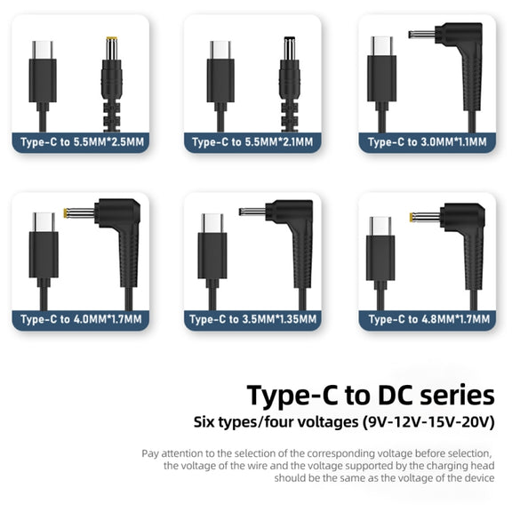 20V 4.0 x 1.7mm DC Power to Type-C Adapter Cable