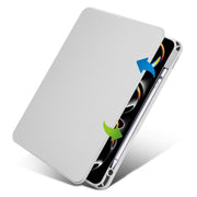 For iPad Pro 11 2024 Acrylic 360 Rotation Detachable Leather Tablet Case(Grey)