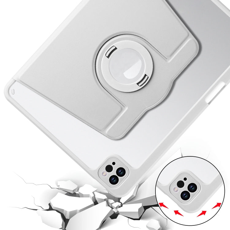For iPad Pro 11 2024 Acrylic 360 Rotation Detachable Leather Tablet Case(Grey)