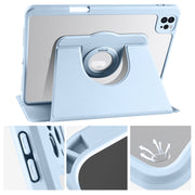 For iPad Pro 13 2024 Acrylic 360 Rotation Detachable Leather Tablet Case(Ice Blue)