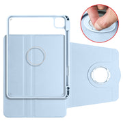 For iPad Pro 13 2024 Acrylic 360 Rotation Detachable Leather Tablet Case(Ice Blue)