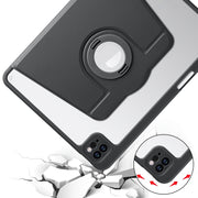 For iPad Pro 13 2024 Acrylic 360 Rotation Detachable Leather Tablet Case(Black)
