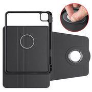 For iPad Pro 13 2024 Acrylic 360 Rotation Detachable Leather Tablet Case(Black)