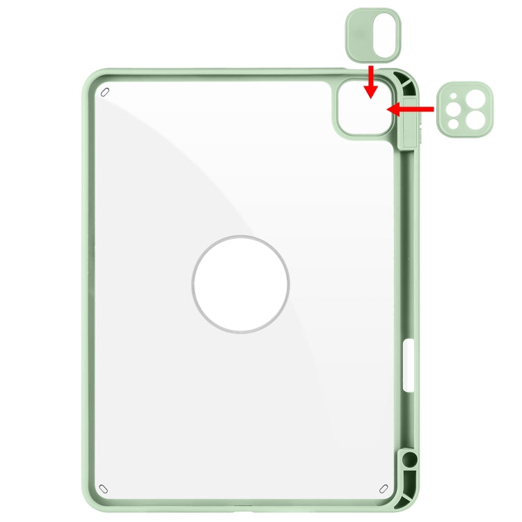 For iPad Pro 13 2024 Acrylic 360 Rotation Detachable Leather Tablet Case(Green)