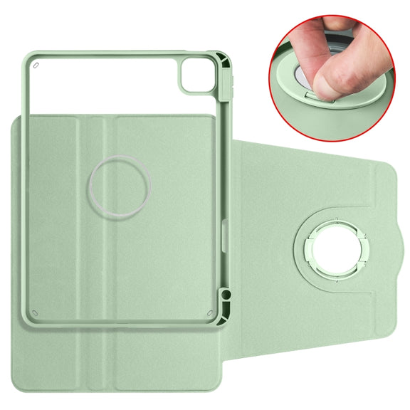 For iPad Pro 13 2024 Acrylic 360 Rotation Detachable Leather Tablet Case(Green)