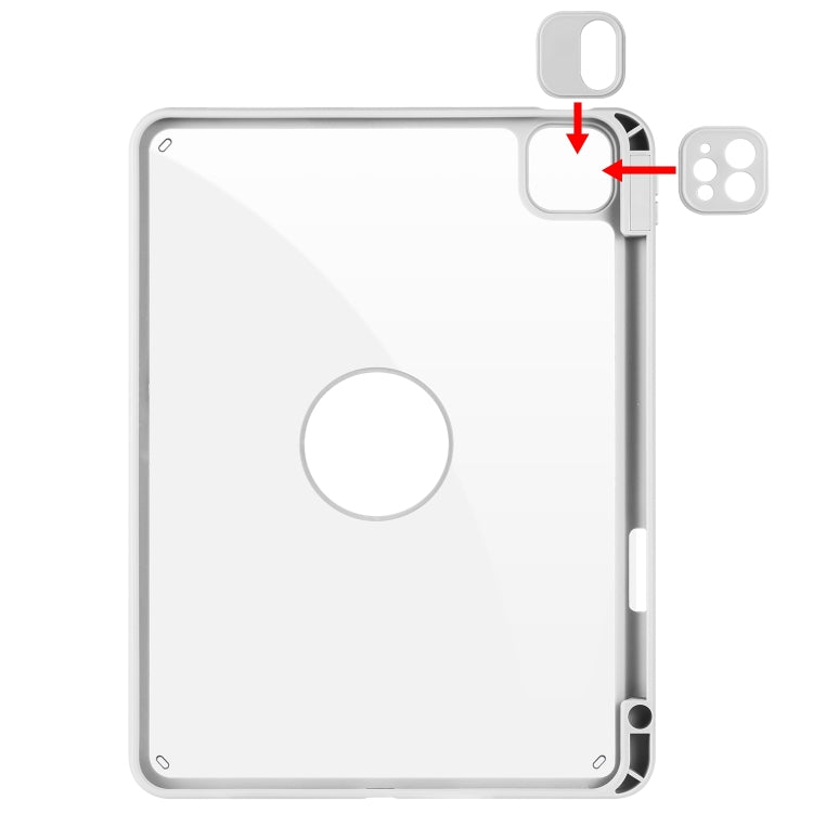 For iPad Pro 13 2024 Acrylic 360 Rotation Detachable Leather Tablet Case(Grey)