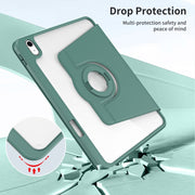 For iPad Air 13 2025 / 2024 Acrylic 360 Rotation Detachable Leather Tablet Case(Deep Green)