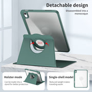 For iPad Air 13 2025 / 2024 Acrylic 360 Rotation Detachable Leather Tablet Case(Deep Green)