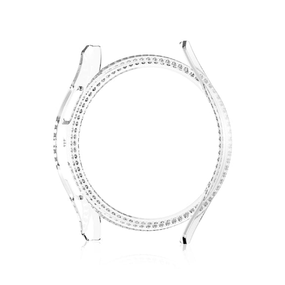 For Samsung Galaxy Watch 6 40mm Diamond Hollow PC Watch Protective Case(Transparent)