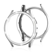 For Samsung Galaxy Watch 6 40mm Diamond Hollow PC Watch Protective Case(Silver)