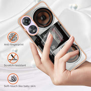For OPPO A78 / A58 Electroplating Marble Dual-side IMD Phone Case(Retro Radio)