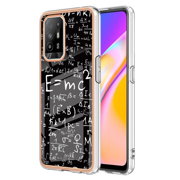 For OPPO A94 5G / A95 5G Electroplating Marble Dual-side IMD Phone Case(Equation)