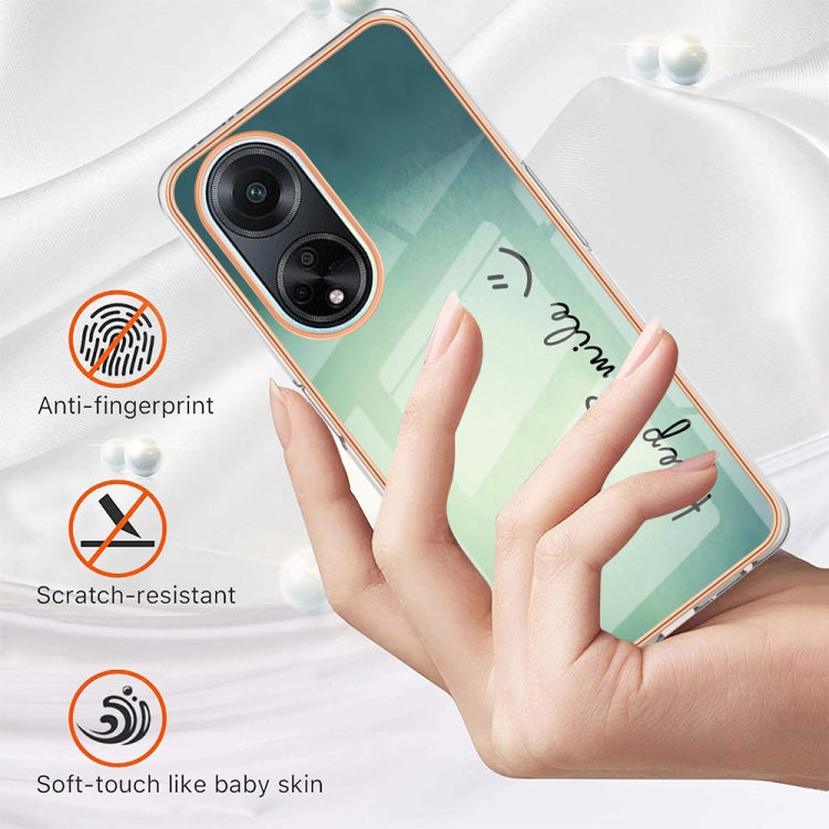 For OPPO A98 Electroplating Marble Dual-side IMD Phone Case(Smile)