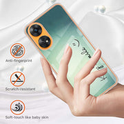 For OPPO Reno8 T 4G Electroplating Marble Dual-side IMD Phone Case(Smile)