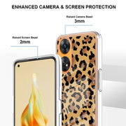 For OPPO Reno8 T 4G Electroplating Marble Dual-side IMD Phone Case(Leopard Print)