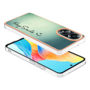 For OPPO A58 4G Electroplating Marble Dual-side IMD Phone Case(Smile)