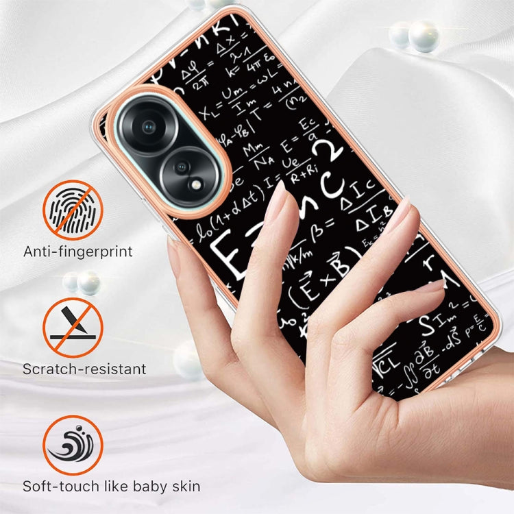 For OPPO A58 4G Electroplating Marble Dual-side IMD Phone Case(Equation)