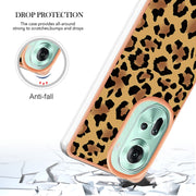 For OPPO Reno11 5G Global Electroplating Marble Dual-side IMD Phone Case(Leopard Print)