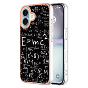 For iPhone 16 Plus Electroplating Marble Dual-side IMD Phone Case(Equation)