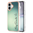 For iPhone 16 Electroplating Marble Dual-side IMD Phone Case(Smile) - iPhone 16 Cases by PMC TechLife | Online Shopping South Africa | PMC TechLife | Buy Now Pay Later Mobicred