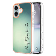 For iPhone 16 Electroplating Marble Dual-side IMD Phone Case(Smile)