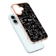 For iPhone 16 Electroplating Marble Dual-side IMD Phone Case(Equation)
