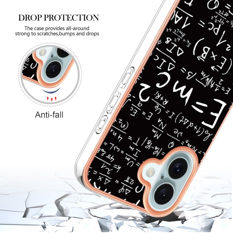 For iPhone 16 Electroplating Marble Dual-side IMD Phone Case(Equation)