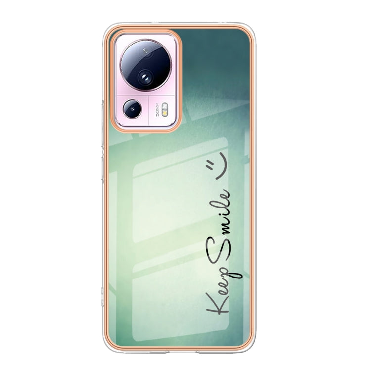 For Xiaomi 13 Lite 5G Electroplating Marble Dual-side IMD Phone Case(Smile)