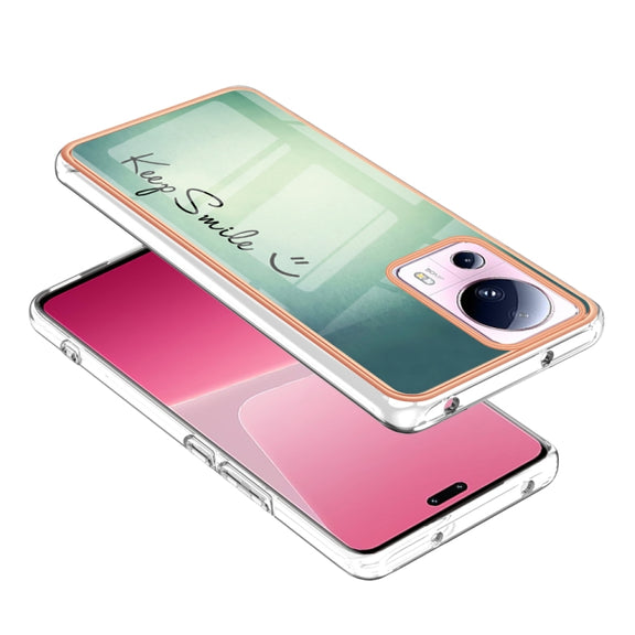 For Xiaomi 13 Lite 5G Electroplating Marble Dual-side IMD Phone Case(Smile)