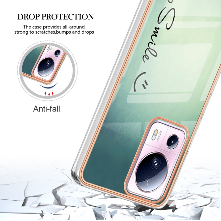 For Xiaomi 13 Lite 5G Electroplating Marble Dual-side IMD Phone Case(Smile)