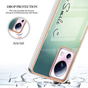 For Xiaomi 13 Lite 5G Electroplating Marble Dual-side IMD Phone Case(Smile)