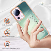 For Xiaomi 13 Lite 5G Electroplating Marble Dual-side IMD Phone Case(Smile)
