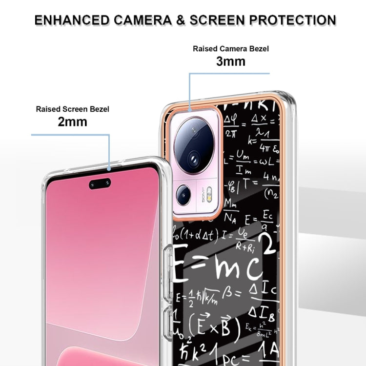 For Xiaomi 13 Lite 5G Electroplating Marble Dual-side IMD Phone Case(Equation)
