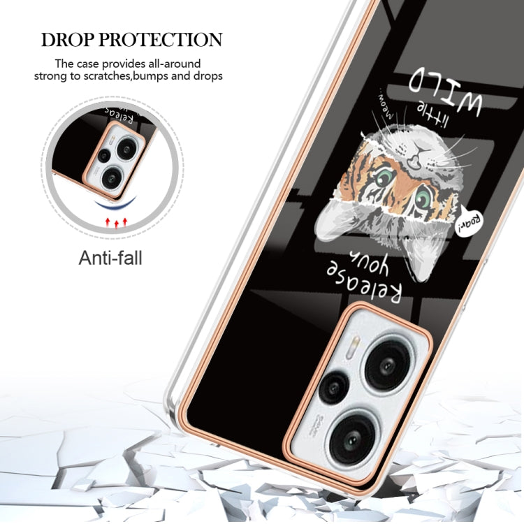 For Xiaomi Poco F5 / Redmi Note 12 Turbo Electroplating Marble Dual-side IMD Phone Case(Natural Growth)