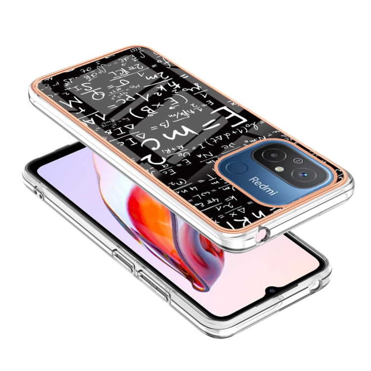 For Xiaomi Redmi 12C / 11A 4G Electroplating Marble Dual-side IMD Phone Case(Equation)