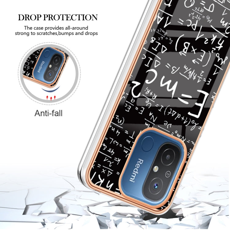 For Xiaomi Redmi 12C / 11A 4G Electroplating Marble Dual-side IMD Phone Case(Equation)