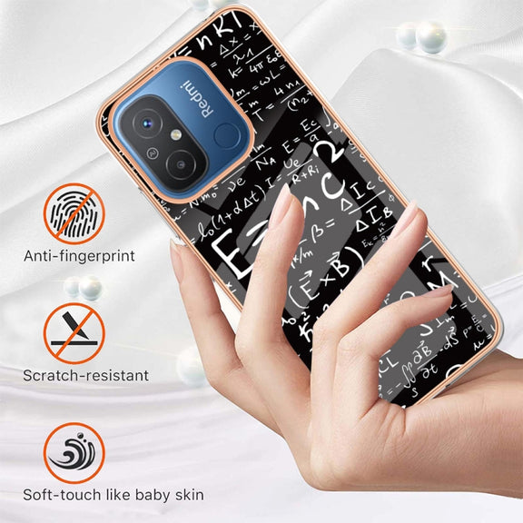 For Xiaomi Redmi 12C / 11A 4G Electroplating Marble Dual-side IMD Phone Case(Equation)