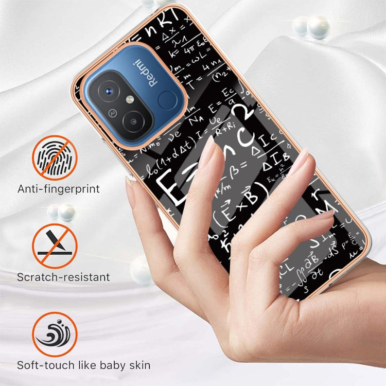 For Xiaomi Redmi 12C / 11A 4G Electroplating Marble Dual-side IMD Phone Case(Equation)