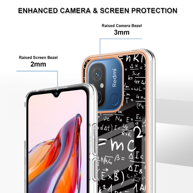 For Xiaomi Redmi 12C / 11A 4G Electroplating Marble Dual-side IMD Phone Case(Equation)
