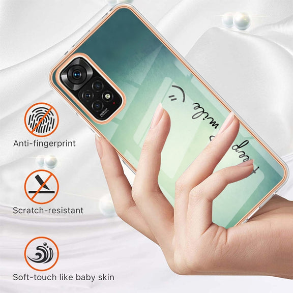 For Xiaomi Redmi Note 11s / Note 11 4G Electroplating Marble Dual-side IMD Phone Case(Smile)