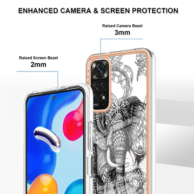 For Xiaomi Redmi Note 11s / Note 11 4G Electroplating Marble Dual-side IMD Phone Case(Totem Elephant)