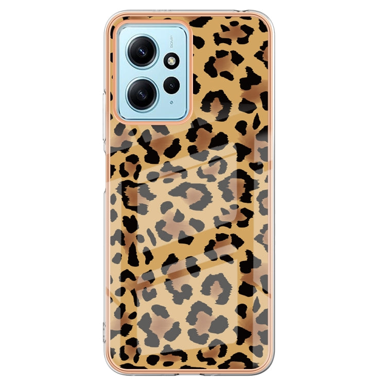 For Xiaomi Redmi Note 12 4G Electroplating Marble Dual-side IMD Phone Case(Leopard Print)