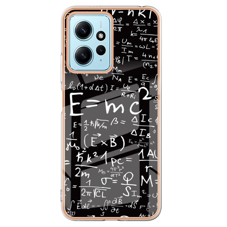 For Xiaomi Redmi Note 12 4G Electroplating Marble Dual-side IMD Phone Case(Equation)